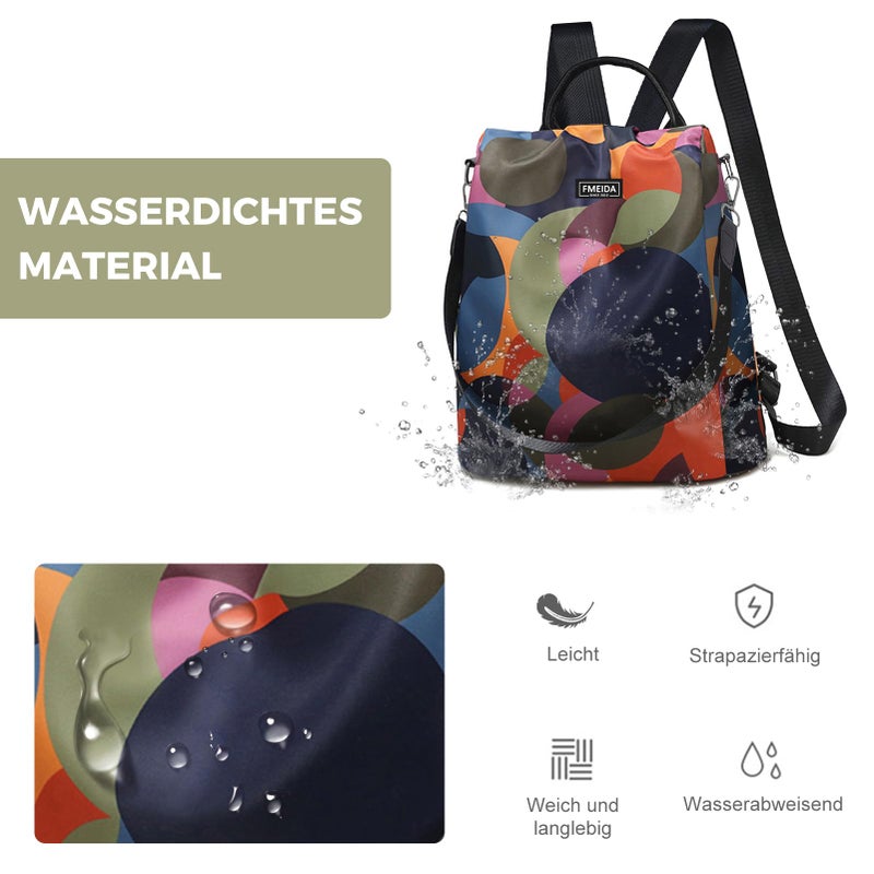 Fmeida Waterproof Fashion Backpack Purse for Women Anti Theft Womens Classical Daypack Travel Nylon Oxford Shoulder Bag - Image 4